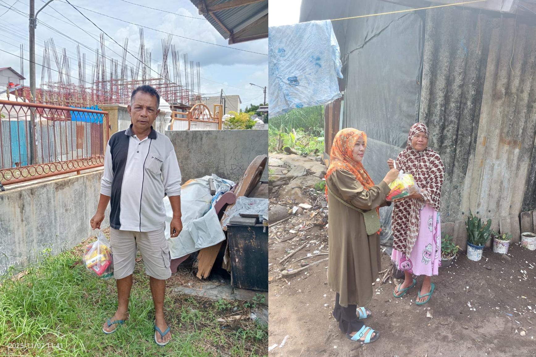 PKS Padang Peduli, Bagikan Bantuan Sembako untuk Korban Banjir Air Rob di Padang Utara